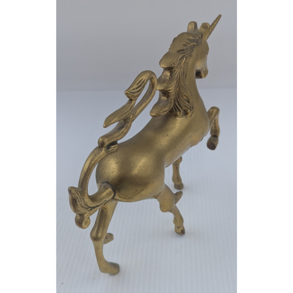 Vintage Solid Brass Mythical Unicorn Figurine Statue 3+ lbs. - Picture 6 of 11